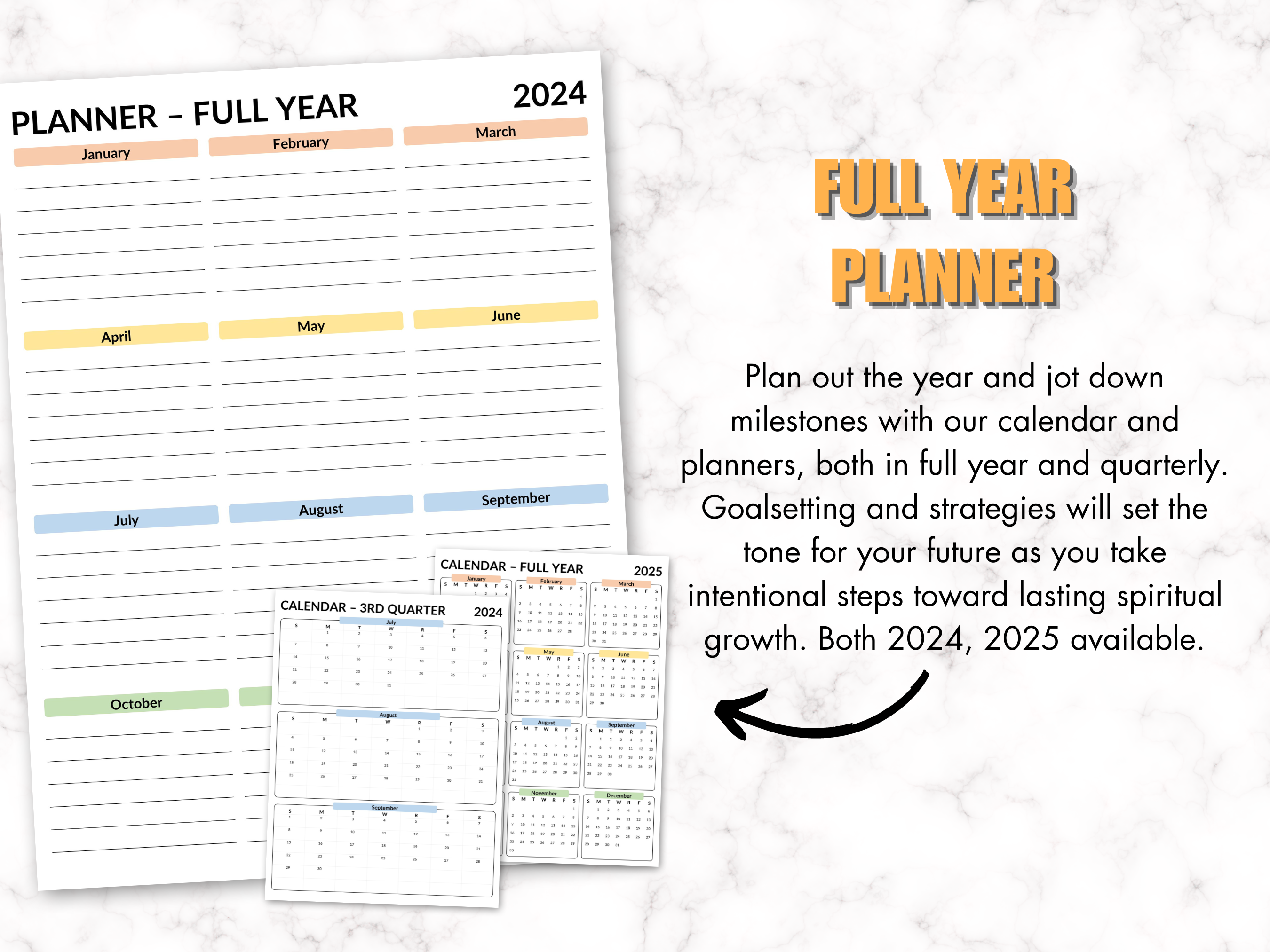 Faith Journey Printable Planner Suite 2024-2025 (eBook Download)